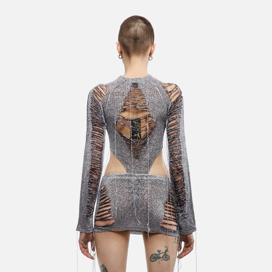 SPARKLE SLICED MINI SKIRT by NUR HEKTOR