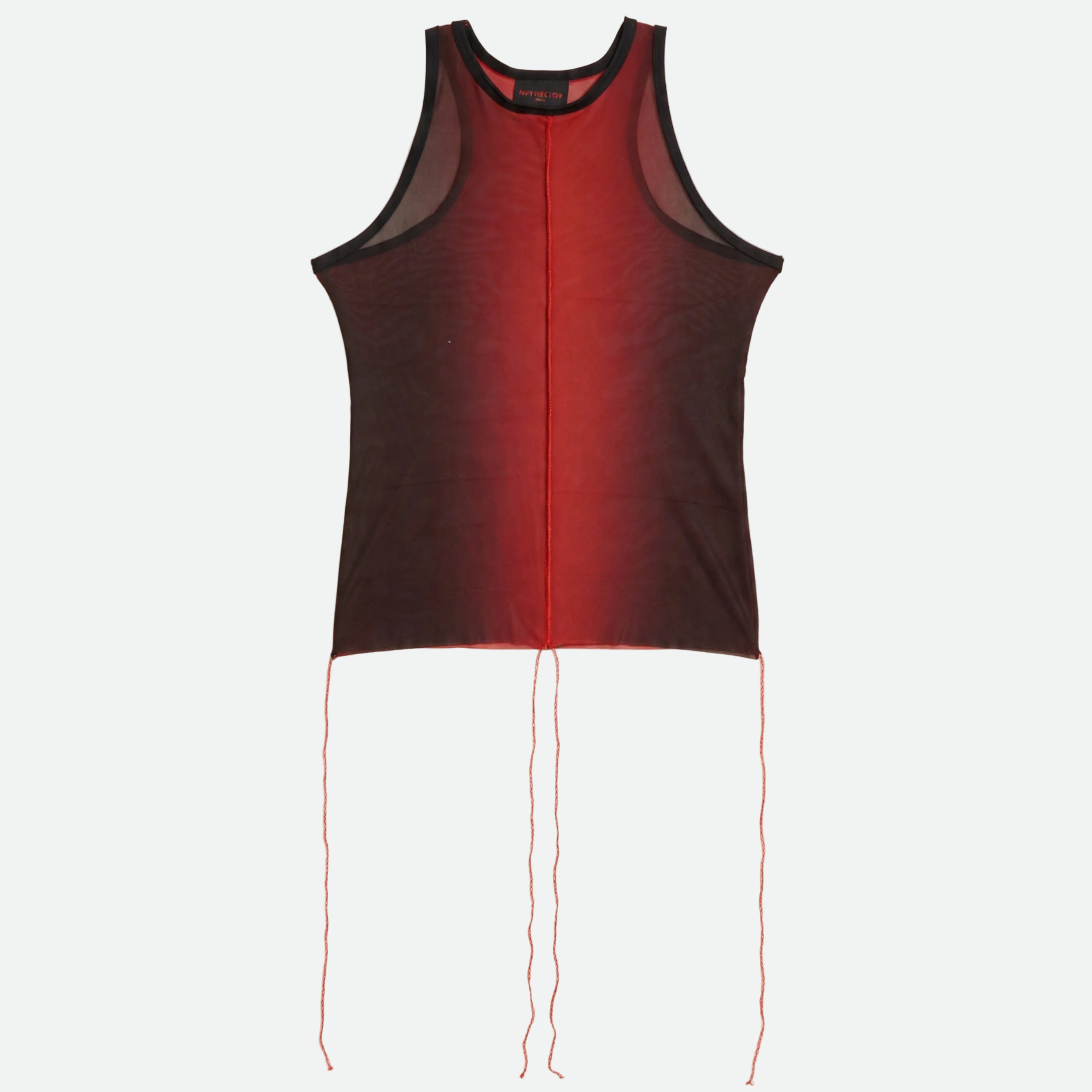 FUTURISTIC TANK TOP MESH BLACK AND RED – nurhektorstudio